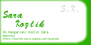 sara kozlik business card